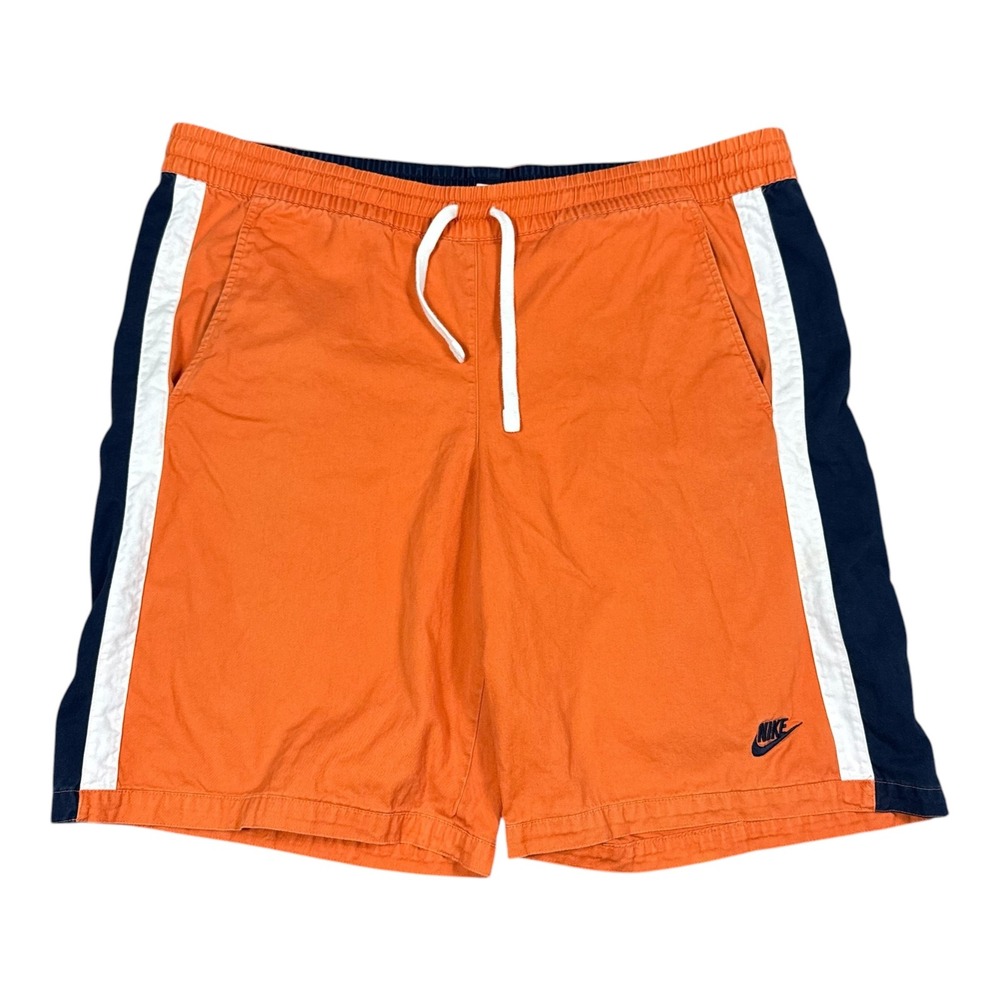 Vintage Y2K 2000s Nike Orange/White/Navy Shorts Men's XL Adjustable Waist